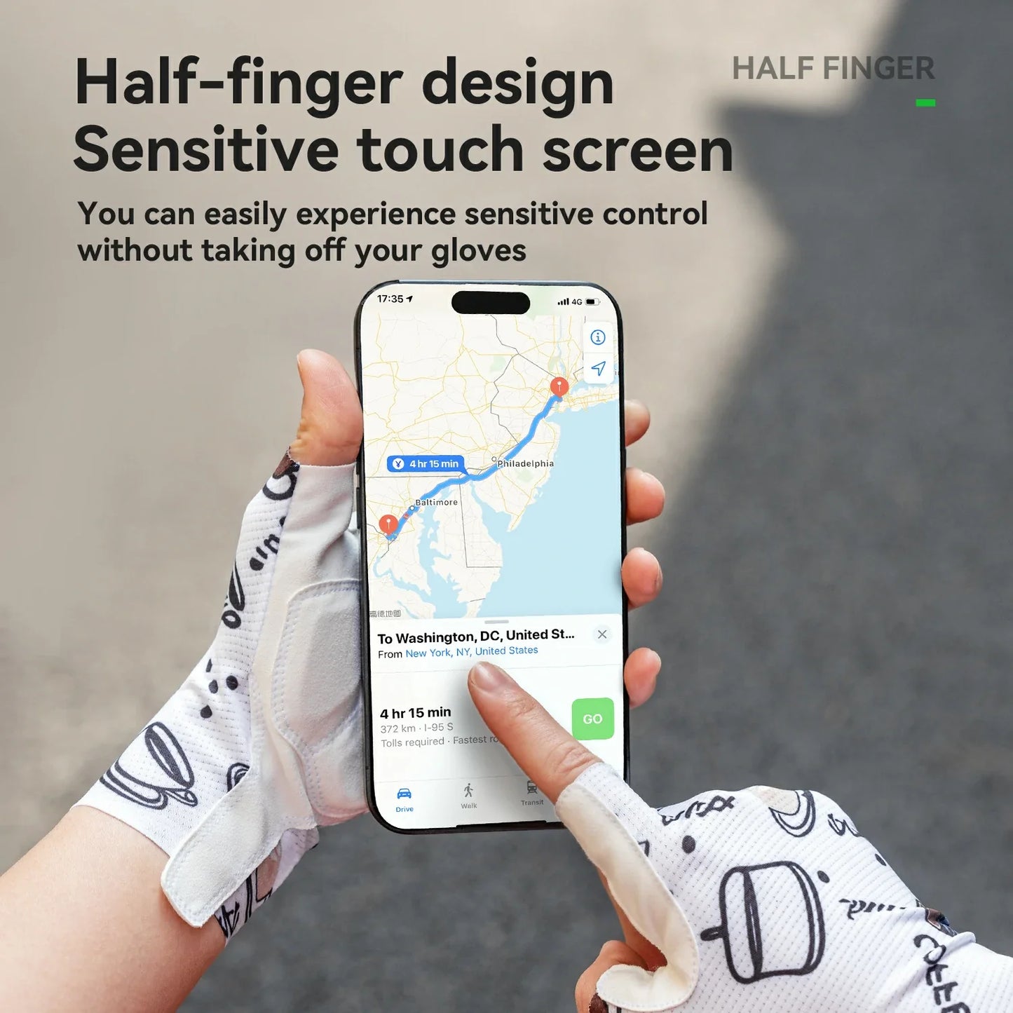 TVI ROCKBROS Women’s Half-Finger Fishing and Cycling Gloves