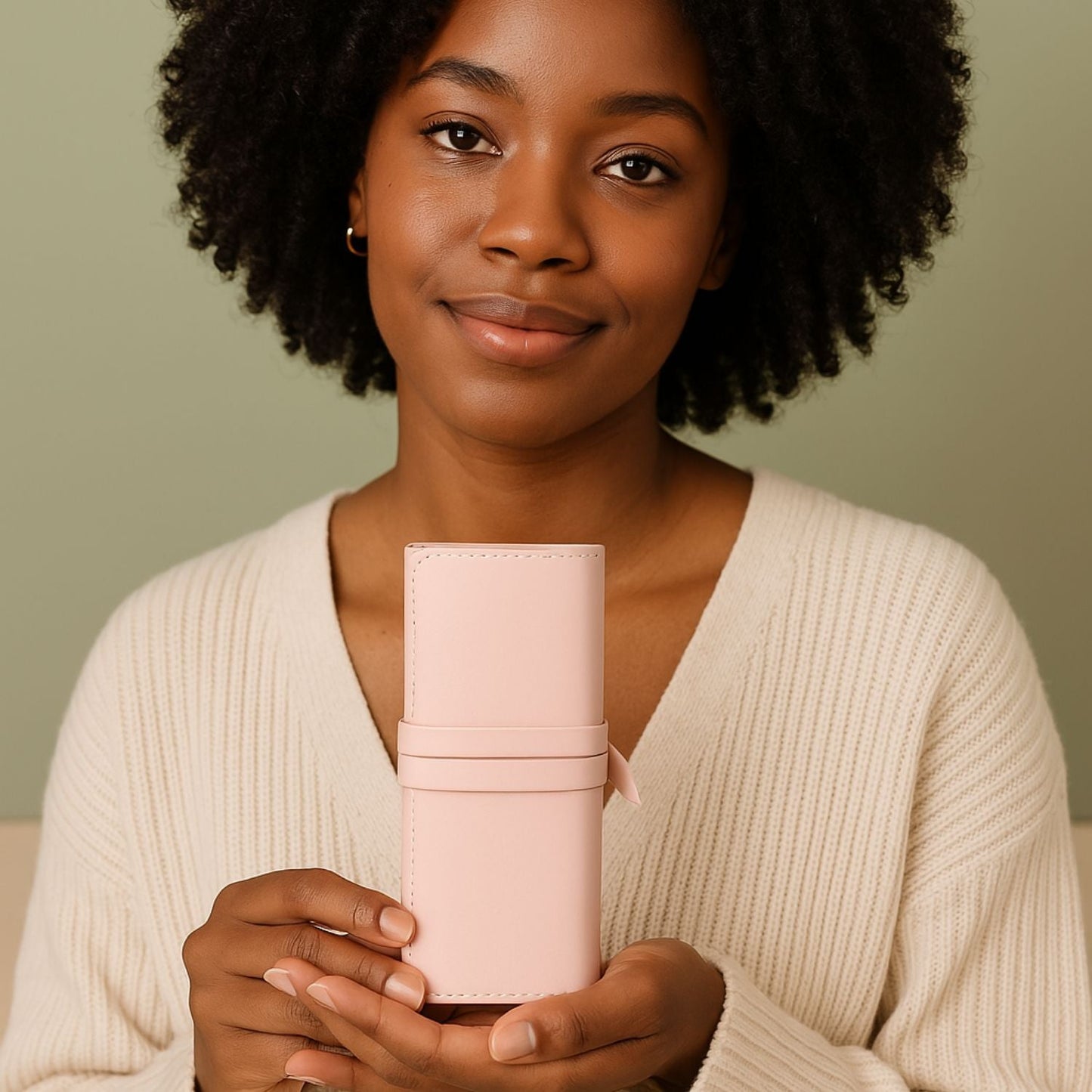 Leather Jewelry Roll - Blush Pink - Florence