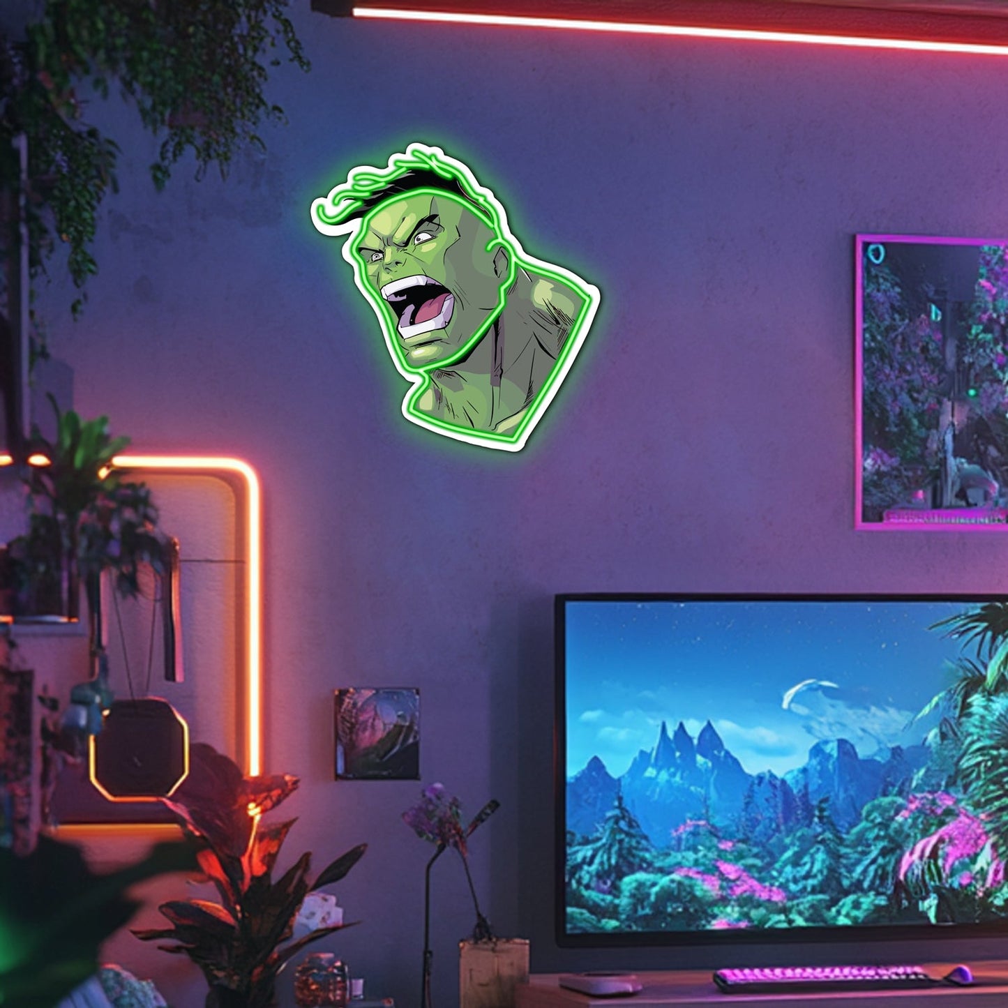 UV Printed Hulk  Neon Wall Art- LV0045