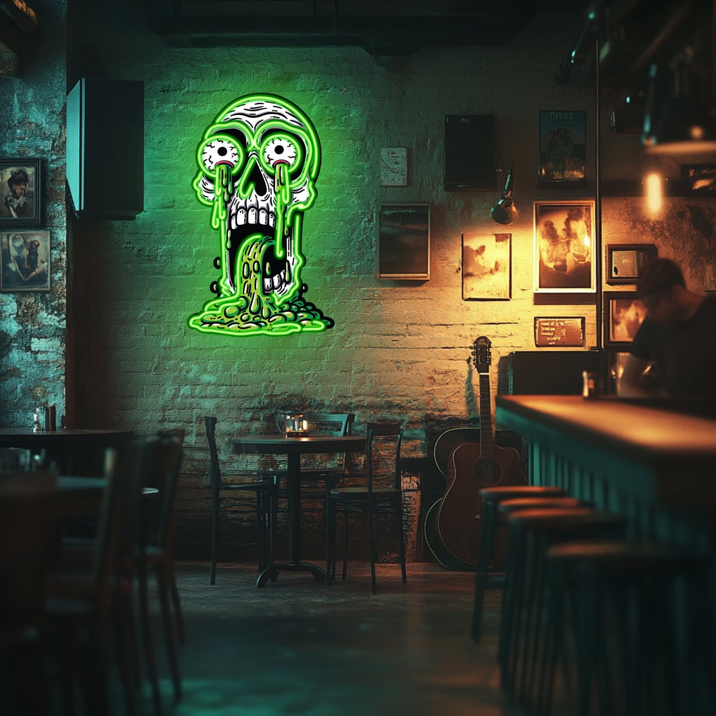 UV Printed Skull Neon Wall Art- LV0029