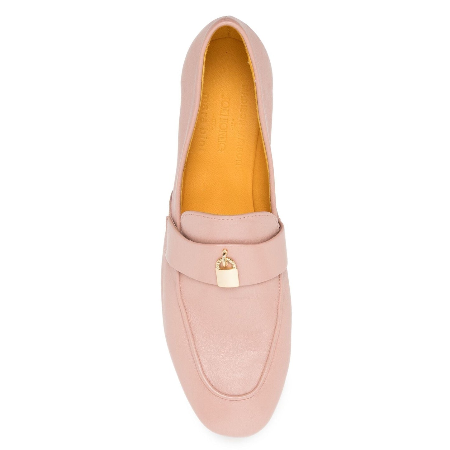 Light Pink Leather Lock Flat Loafer