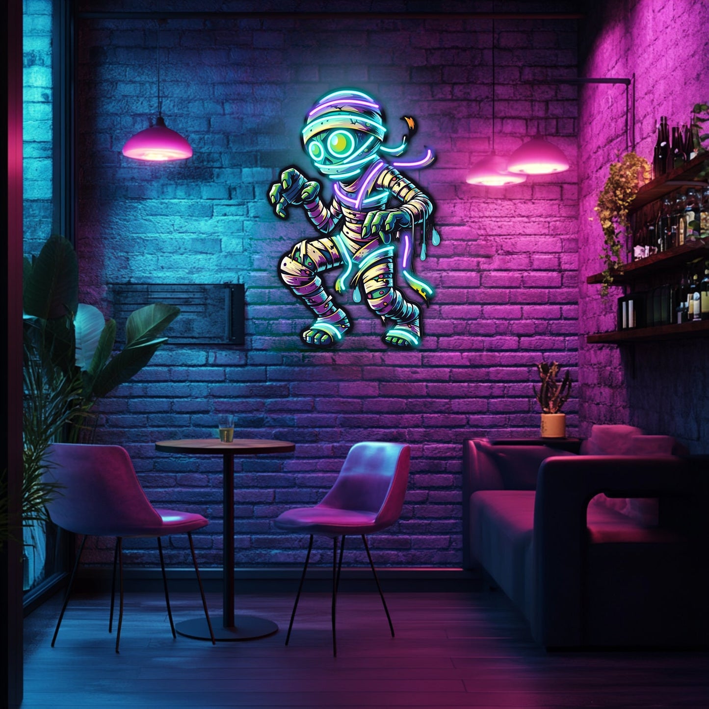 UV Printed Mummy Neon Wall Art- LV0036