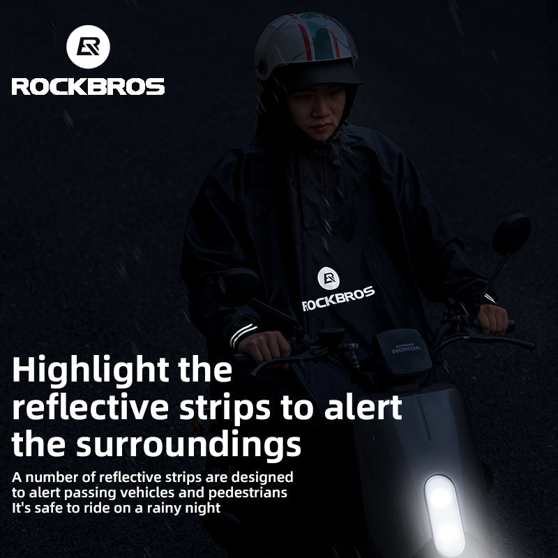 ROCKBROS Motorcycle Cycling Raincoat Hiking Outdoor Poncho Waterproof Cloak
