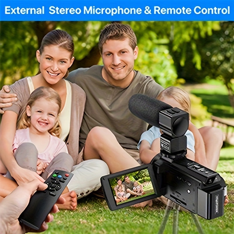 Nicamery 3.0-inch Rotating 270-degree Capacitive Touch Screen, 5K HD Digital Video Camera, 48MP Pixels, 16x Digital Zoom, Supports WIFI, HD, Six-axis Stabilization, Remote Control Manipulation, Comes With 2 Pieces Of 2000mAh