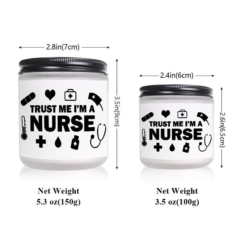 1pc Lavender Scented Candle 5.3oz - "Trust Me, I'm a Nurse" Design with Medical Symbols | Heartfelt Gift for Nurses, Nurse Appreciation, Graduation, Birthdays, Christmas | Soy Wax, Glass Container