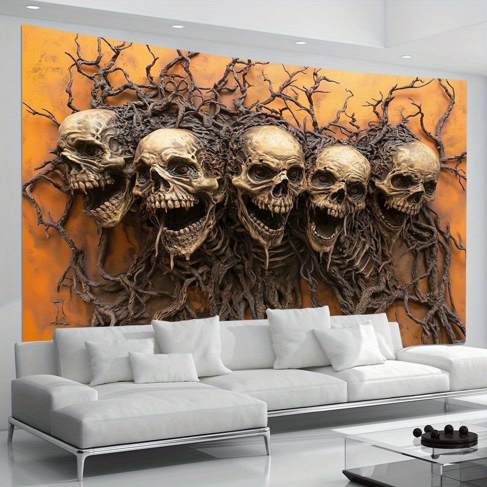 3D Skull & Branch Tapestry - Stunning Visual Art for Living Room, Bedroom, Office | Creative Decor Gift - Premium banner from Lizard Vigilante - Just $21.99! Shop now at Lizard Vigilante