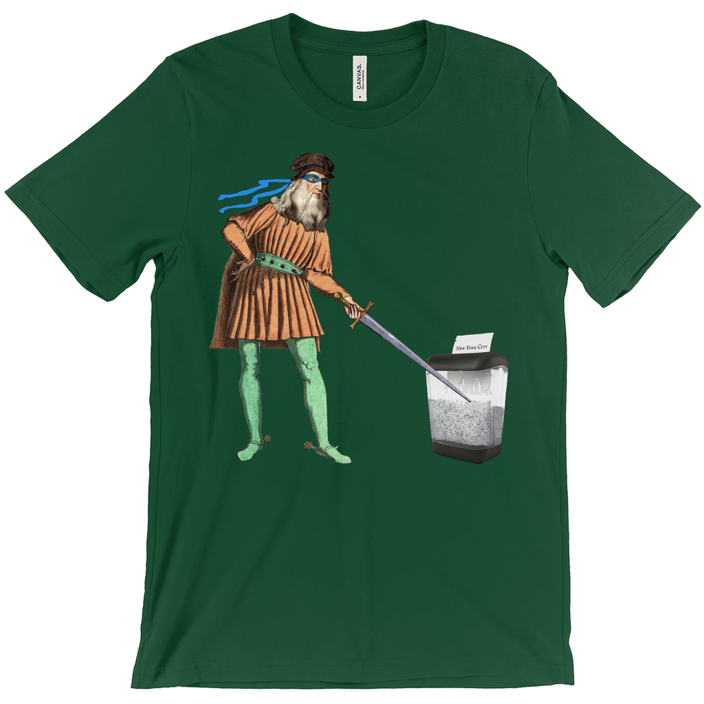 Leonardo da Vinci vs Paper Shredder Tee