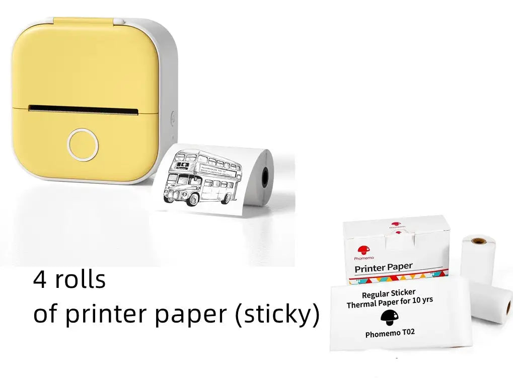 Portable Mini Printer for Students and Hobbyists, Bluetooth Thermal Label Printer
