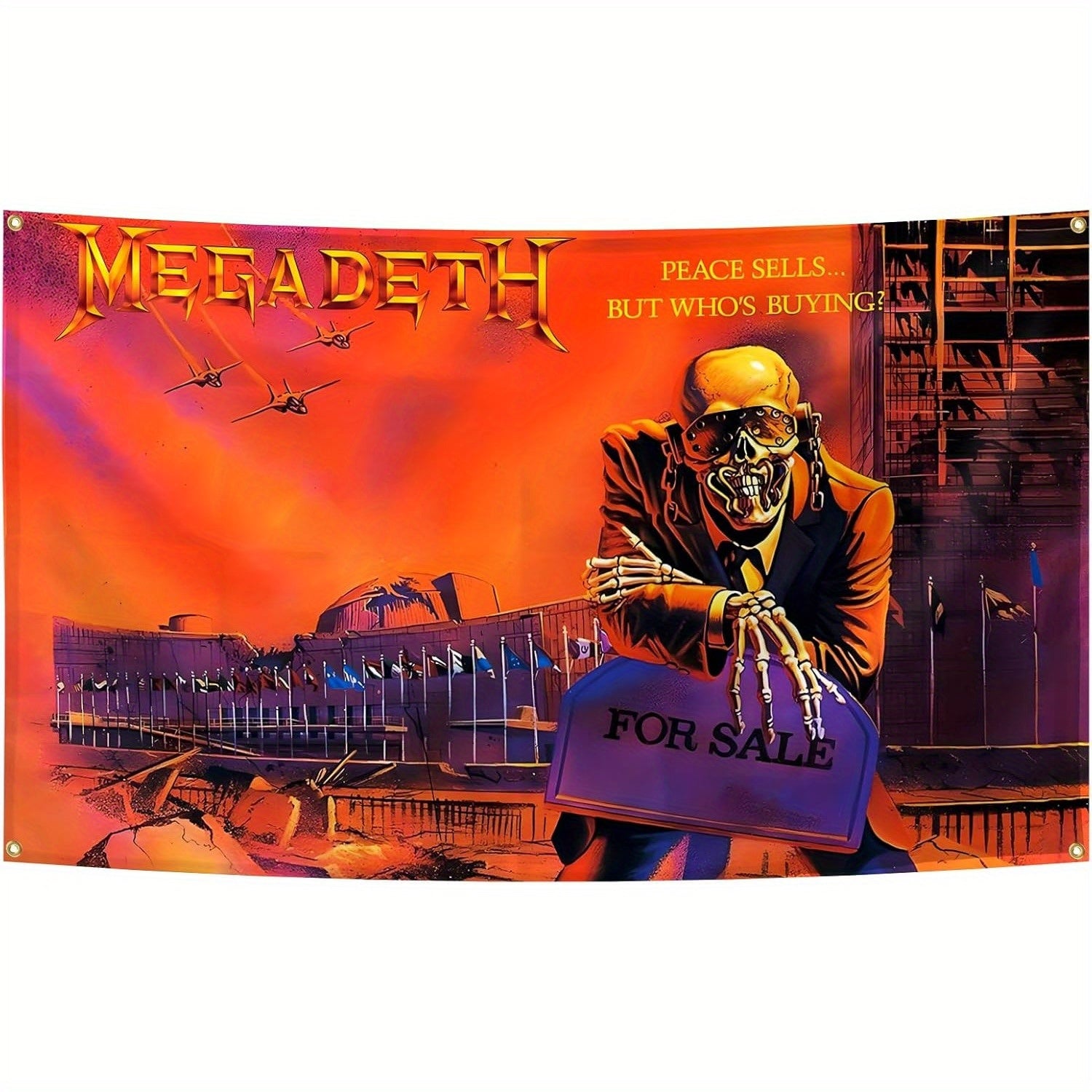 Megadeth Rust in Peace Album Cover Tapestry - Durable Polyester Wall Hanging Decor (3x5 Feet) - Premium tapestry from Lizard Vigilante - Just $23.88! Shop now at Lizard Vigilante