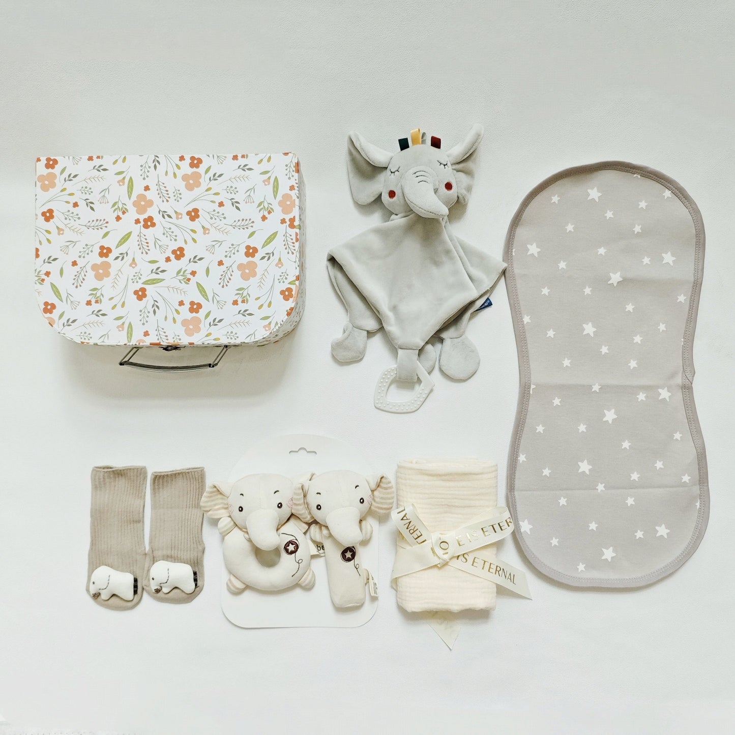 5pcs Youngsters Shower Gift Set - Unique Youngsters Essentials with Cotton Blanket, Elephant Lovey, Socks, and More, Soft & Cozy, Perfect for Boys & Girls, Ideal for Youngsters Shower / Youngsters Collection, for Youngsters