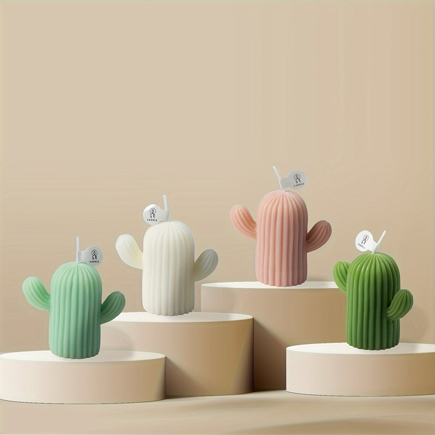 Rejuuv Cactus Shaped Scented Candle, Scented Candle For Wedding Holiday Decor, Handmade Soy Wax Aesthetic Candles For Women With Sage And Sea Salt Fragrance