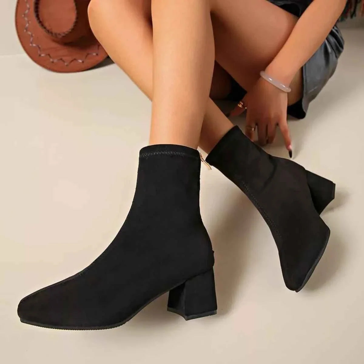 Stylish Chic Block Heel : Ankle Boots