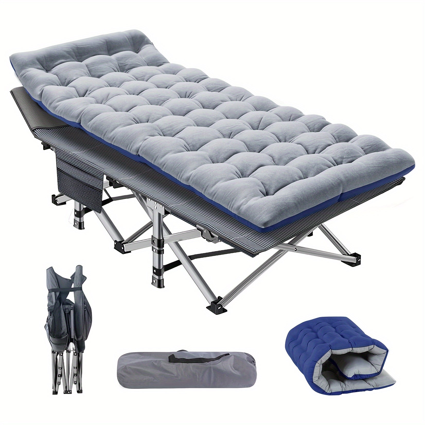 75" Heavy Duty Folding Bed Camping Cot - Portable, Collapsible Guest Bed with Carry Bag for Indoor & Outdoor Use - Premium cot from Lizard Vigilante - Just $79.99! Shop now at Lizard Vigilante