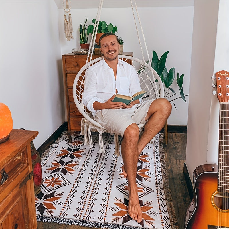 1pc 35.43inch *59.06inch Bohemian Carpet Picnic Mat, Outdoor Mat Camping Supplies, Picnic Cloth & Sofa Blanket, Moisture-proof Mat Ethnic Style Household Goods