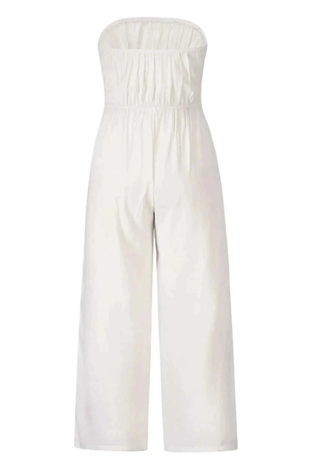 Tied Cutout Tube : Wide Leg Jumpsuit