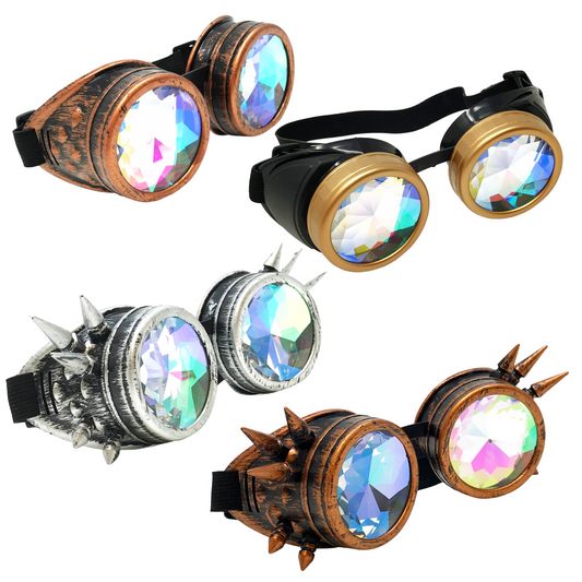 Rave Kaleidoscope Goggles Vintage Steampunk Glasses