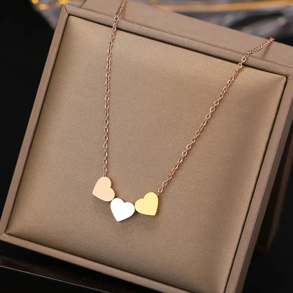 Stainless Steel Sweetheart Necklaces with Charms for Women