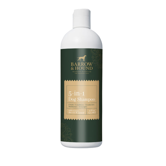 5-in-1 Dog Shampoo – Cleans, Conditions, Deodorizes, Moisturizes & Detangles – with Coconut, Oatmeal & Aloe – for Sensitive Skin – 16 fl oz