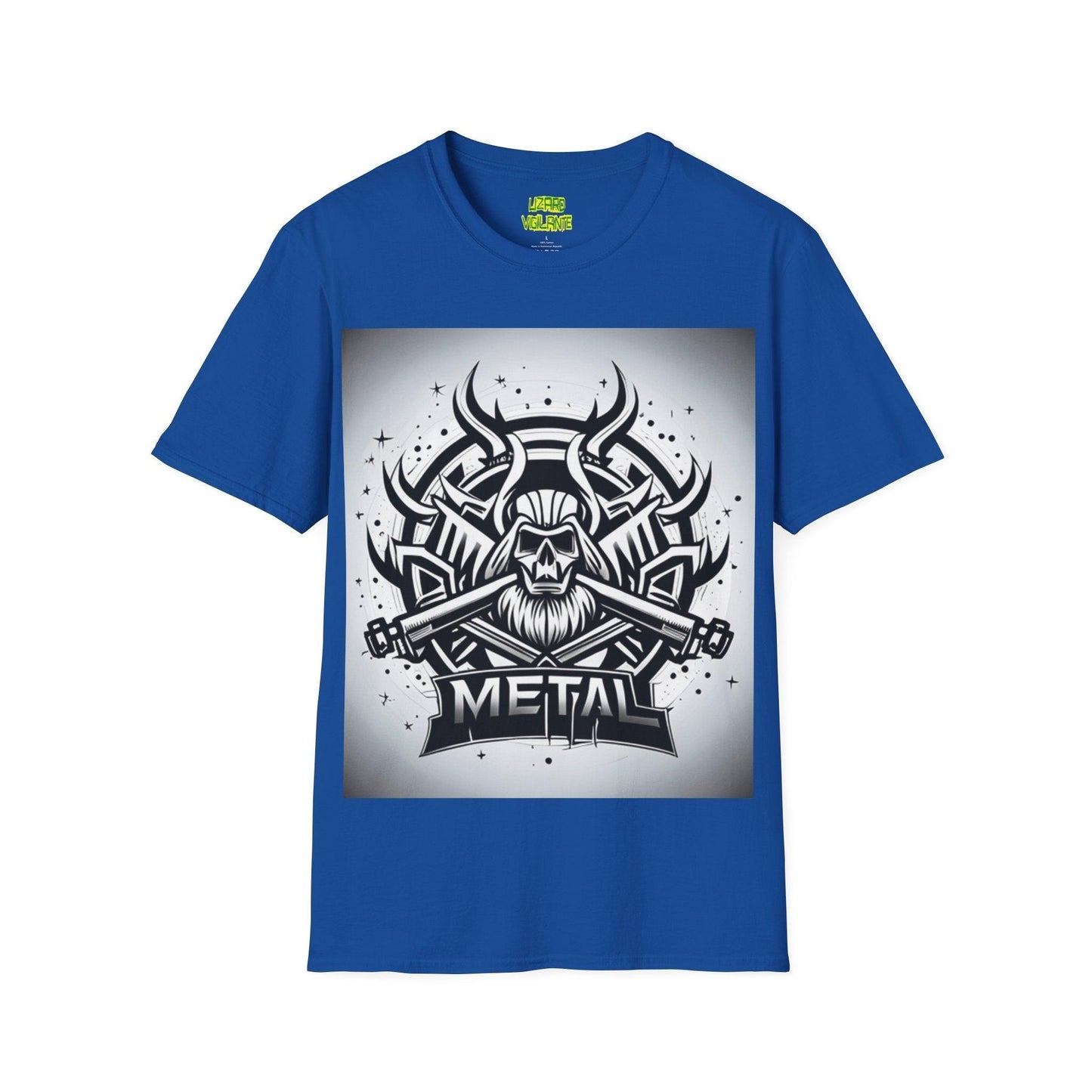 METAL Silver Unisex Softstyle T-Shirt - Lizard Vigilante