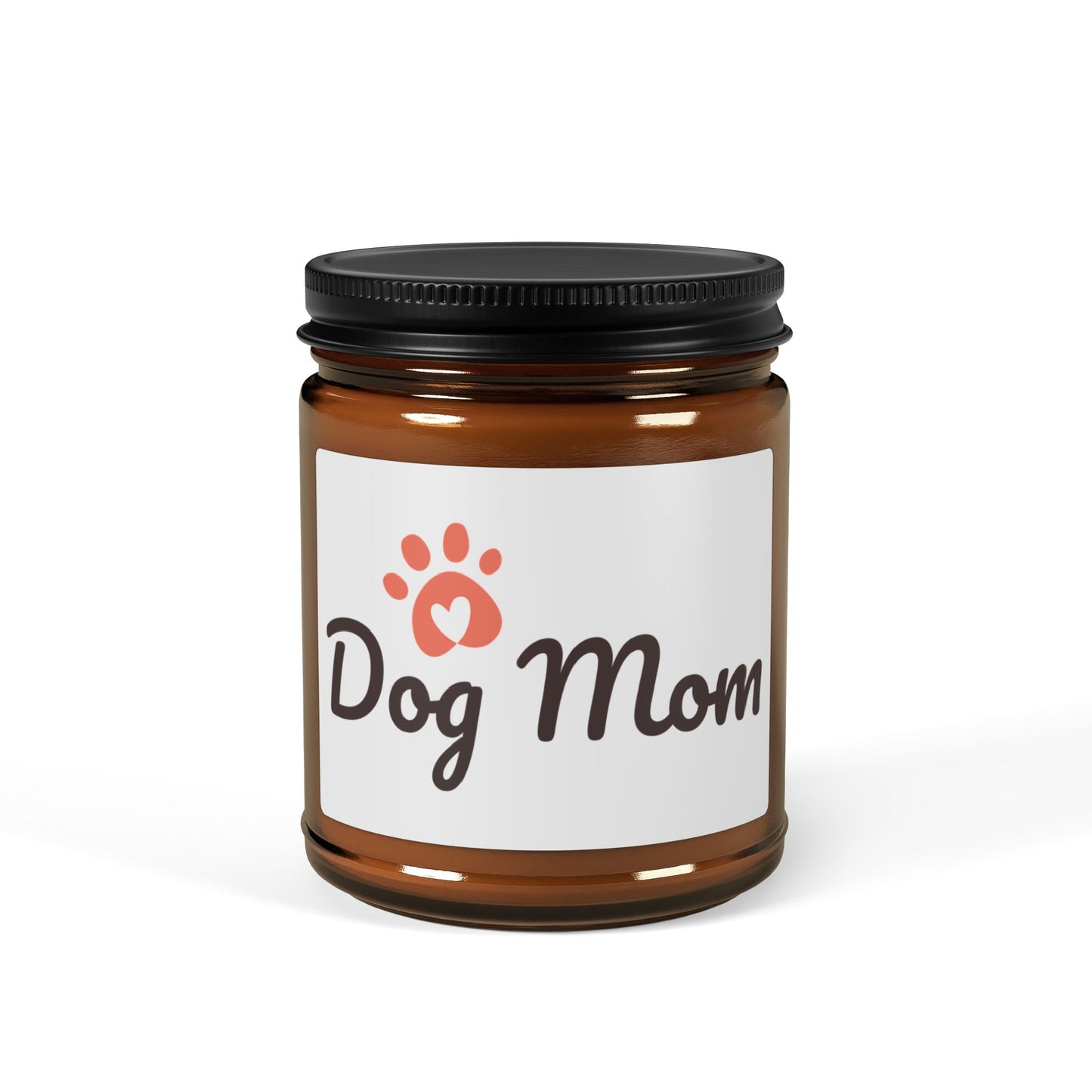Dog Mom Soy Candle – Scented Amber Jar (Gift for Pet Lovers)