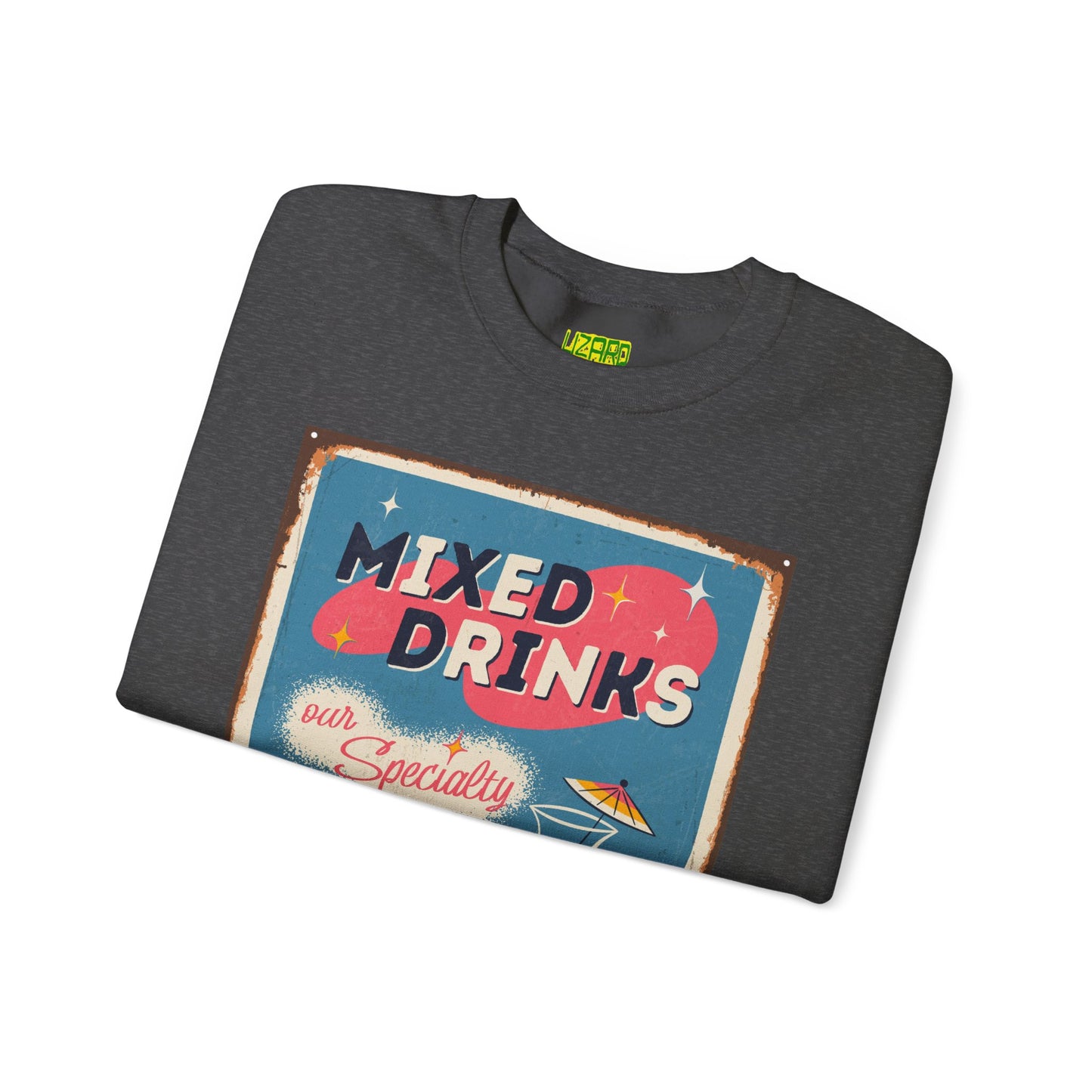 Mixed Drinks Crewneck Sweatshirt — Retro Cocktail Graphic Pullover