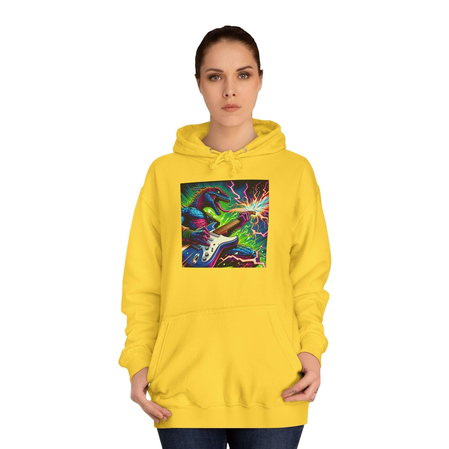 Lizard RockStar Unisex College Hoodie - Premium Hoodie from Printify - Just $54.16! Shop now at Lizard Vigilante