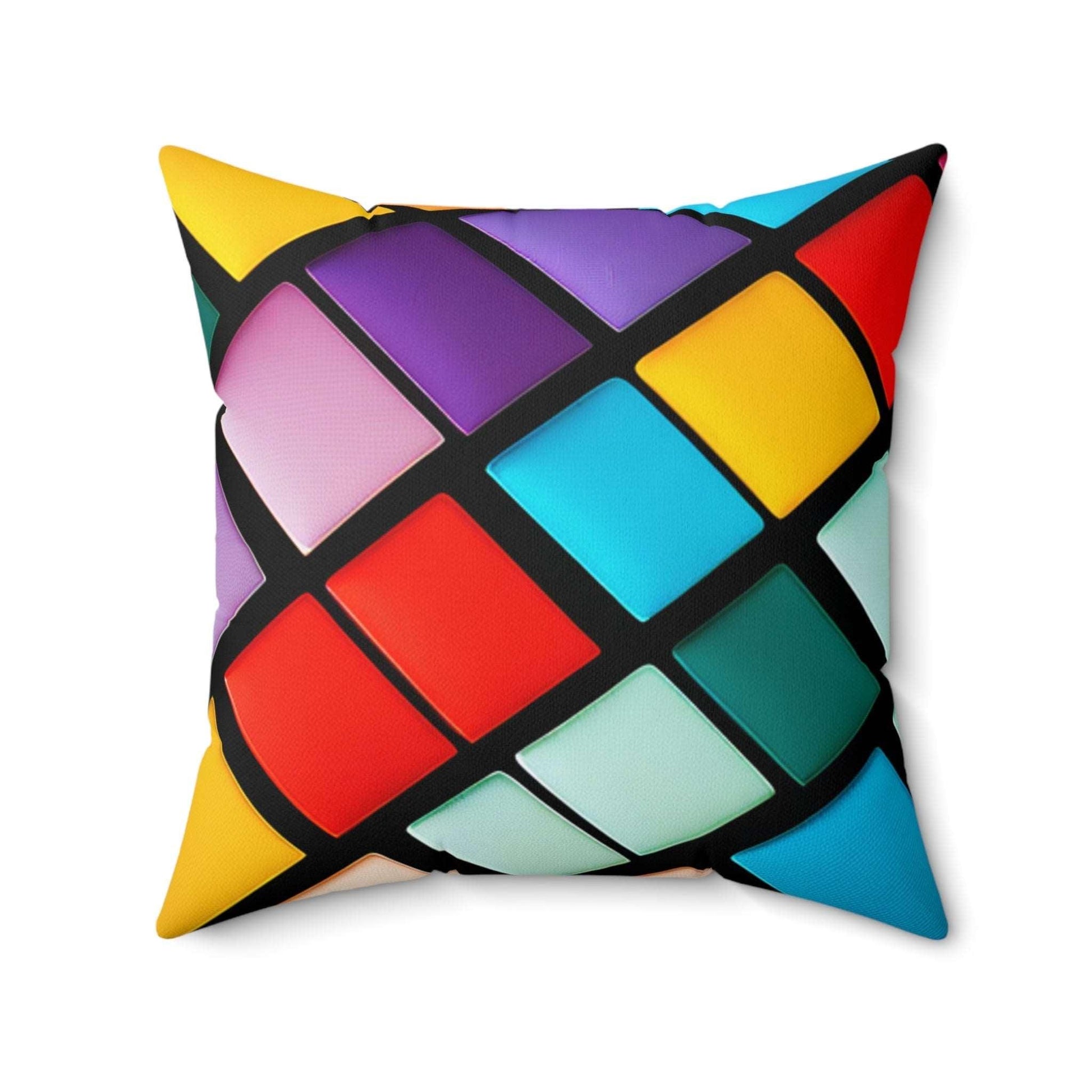 80s Buttons Spun Polyester Square Pillow - Lizard Vigilante