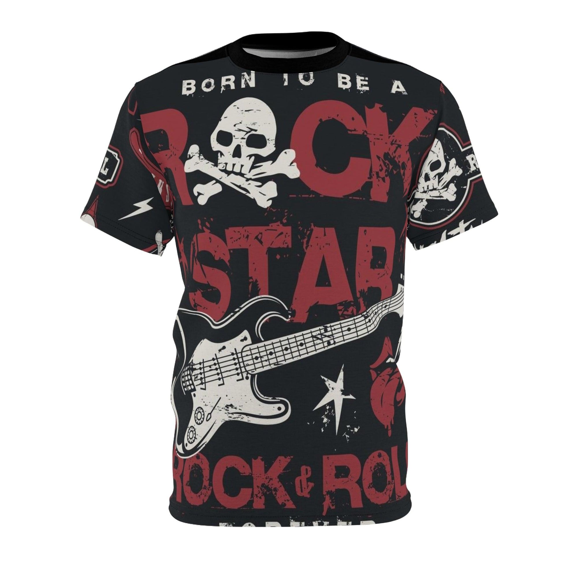 Born To Be A Rock Star All Over Unisex Cut & Sew Tee - Lizard Vigilante