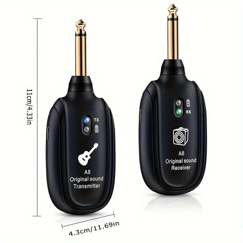 A8 Wireless Guitar Transceiver UHF Audio Wireless Transmitter Receiver Wireless Pickup For Acoustic Guitar Bass Violin Keyboard Electronic Instruments - Premium  from Lizard Vigilante - Just $16.99! Shop now at Lizard Vigilante