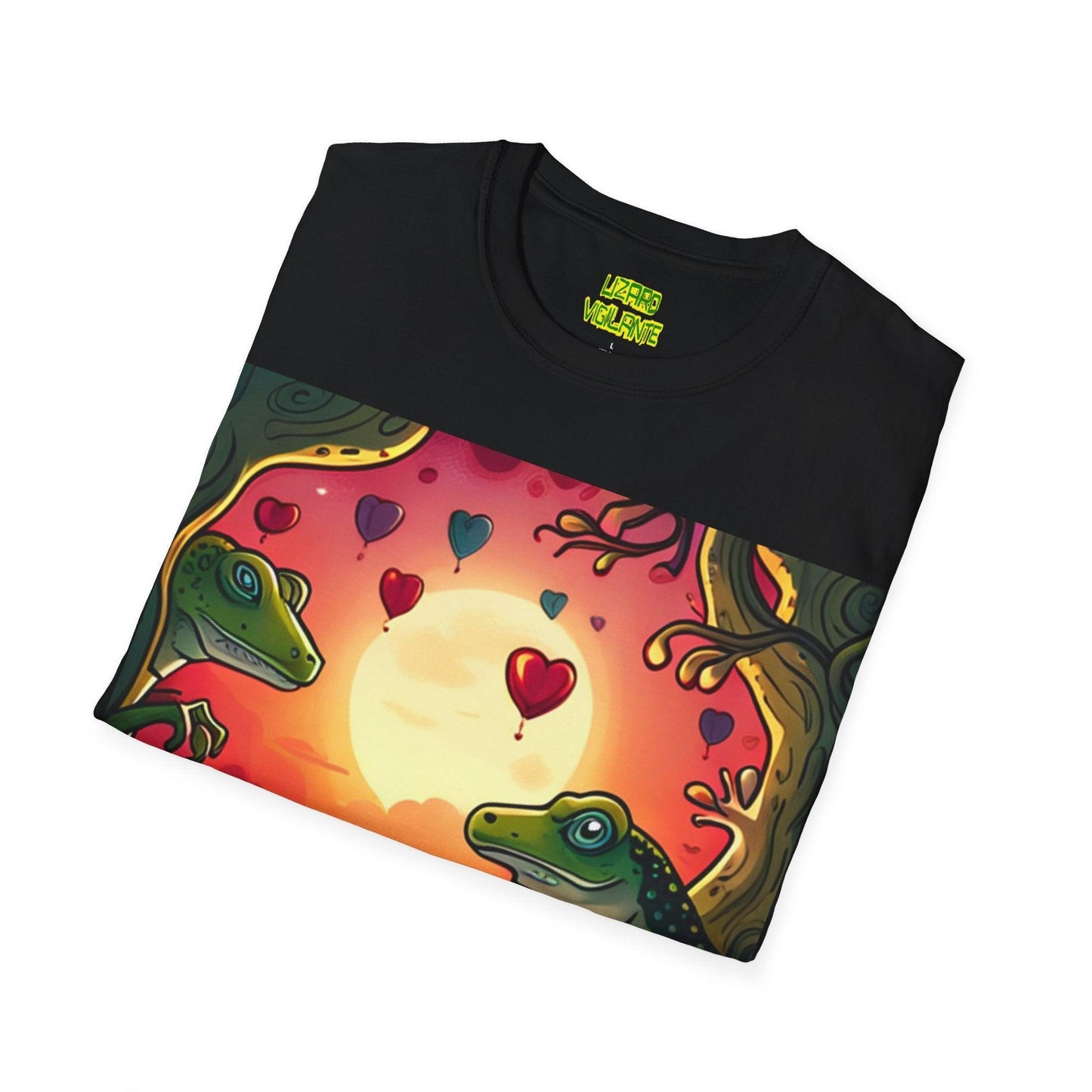 Floating Heart Lizards Unisex Softstyle T-Shirt - Lizard Vigilante