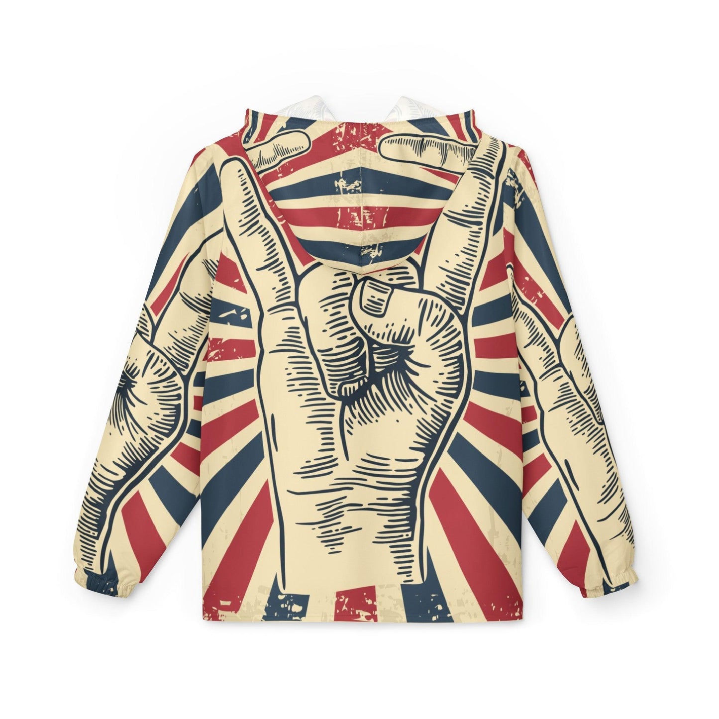 Patriotic Rock On Windbreaker Jacket - Premium Outerwear from Printify - Just $85.49! Shop now at Lizard Vigilante