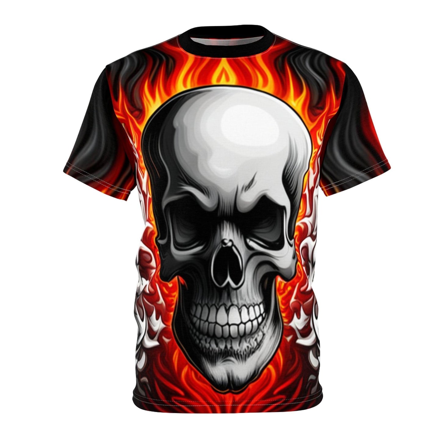 Skull in Flames Unisex Tee Shirt - Lizard Vigilante