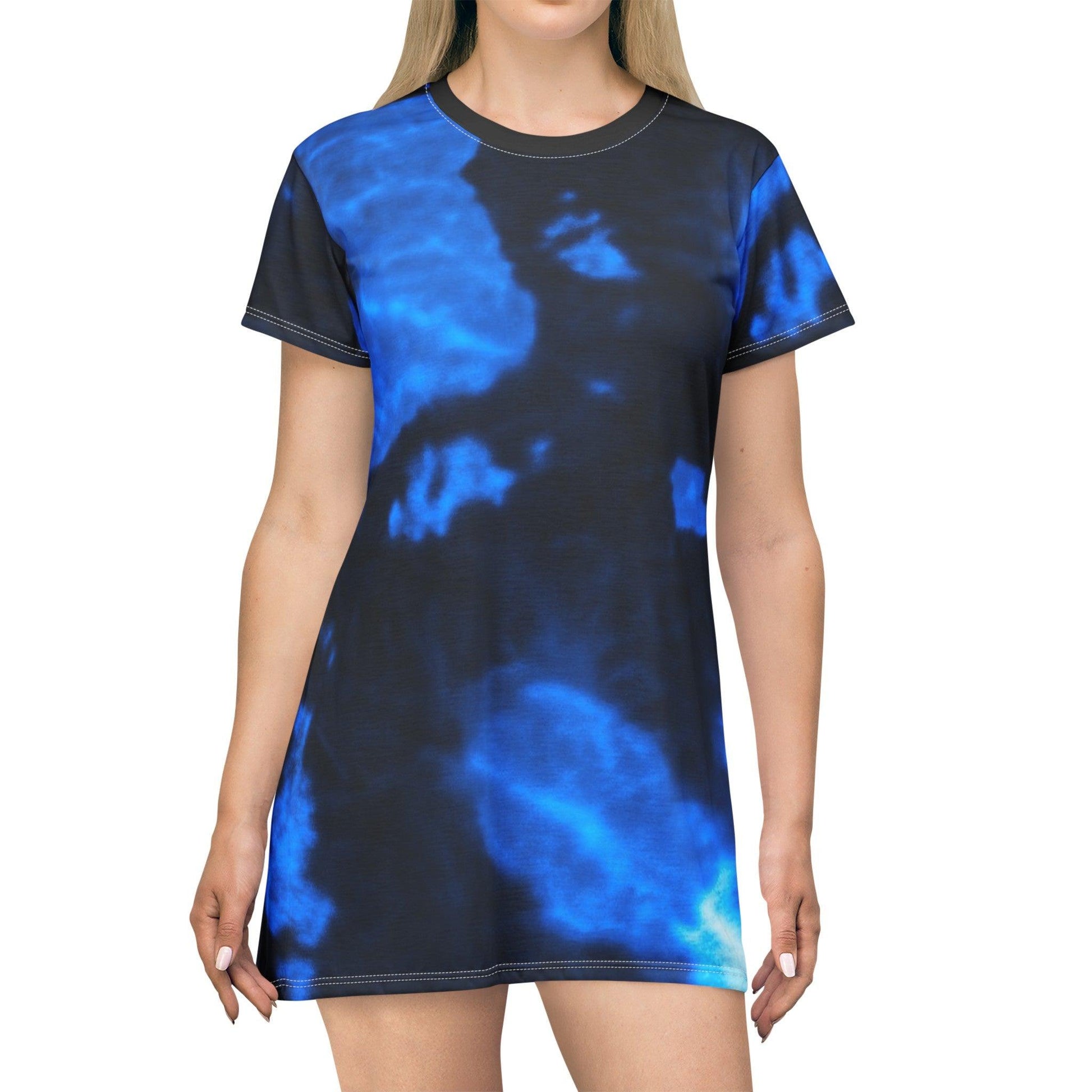 Blue Lava T-Shirt Dress - Lizard Vigilante