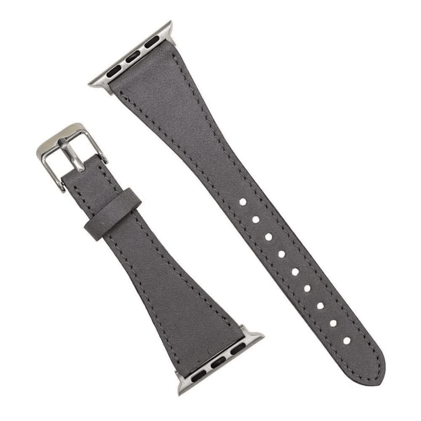 Classic Dark Grey Leather Apple Watch Band - Dallas
