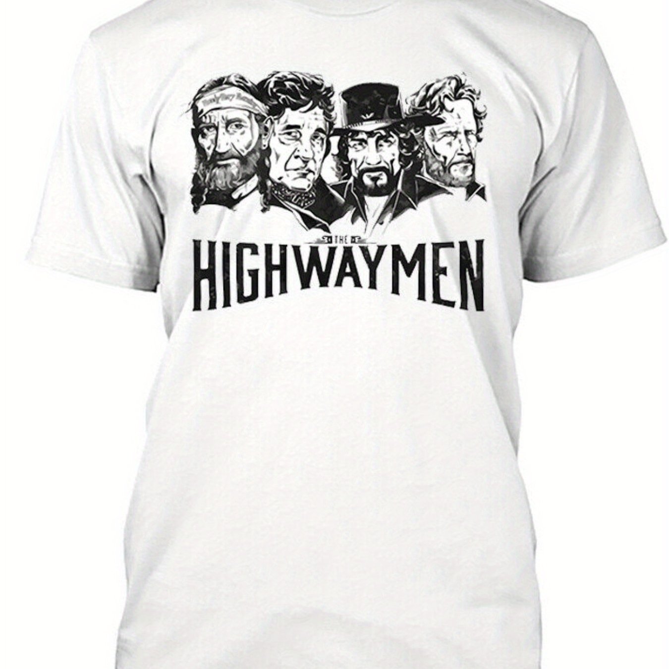 Band Legends Highwaymen Novel Tee- Comfortable Cotton Sports T-Shirt for Men with Printed Pattern- Unique Music-Inspired Design - Premium  from Lizard Vigilante - Just $26.99! Shop now at Lizard Vigilante