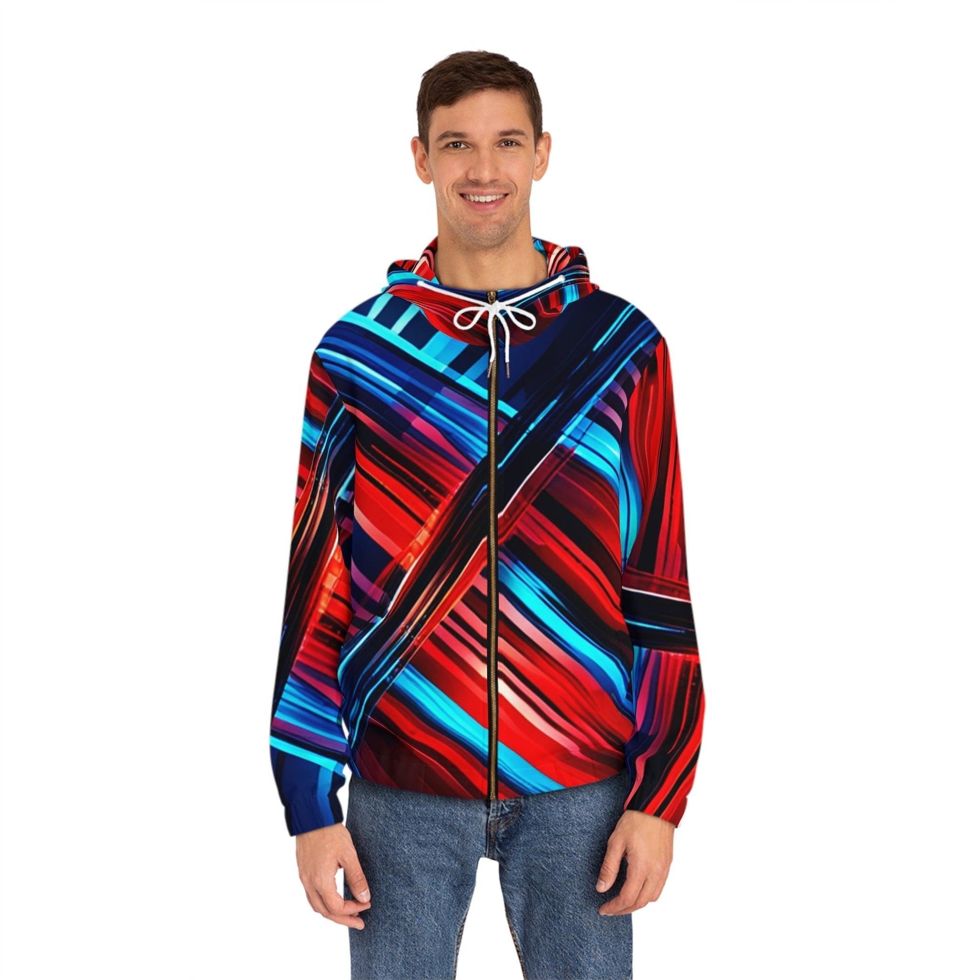 BlurRed Men's Full-Zip Hoodie - Lizard Vigilante