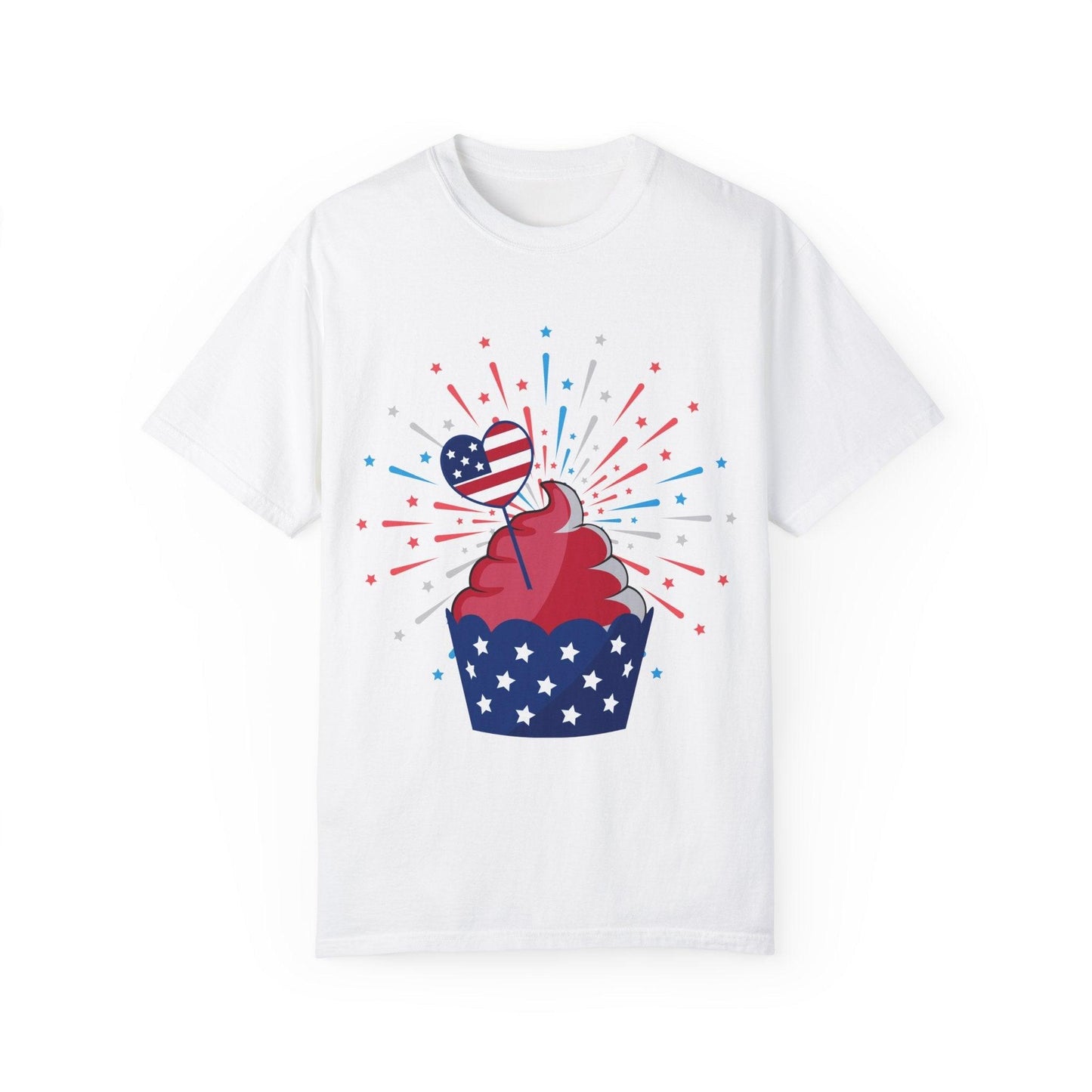 July 4th Cupcake Unisex Garment-Dyed T-shirt - Lizard Vigilante