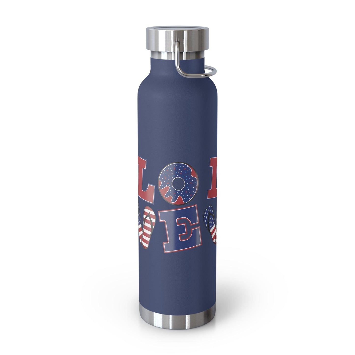 LOVE American Styled Red White and Blue Copper Vacuum Insulated Bottle, USA 22oz - Lizard Vigilante