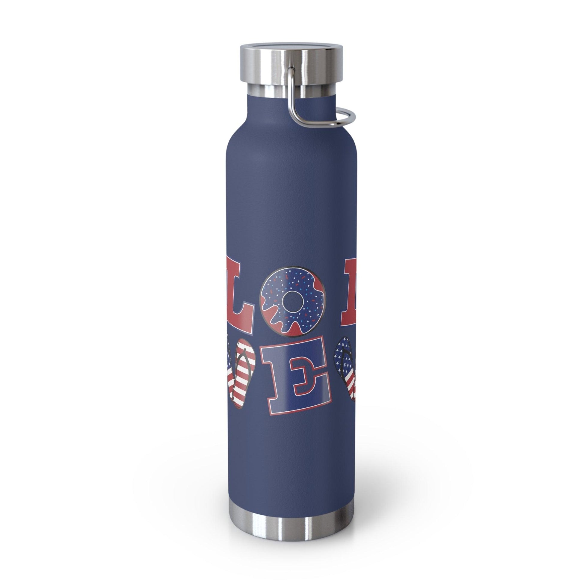 LOVE American Styled Red White and Blue Copper Vacuum Insulated Bottle, USA 22oz - Lizard Vigilante