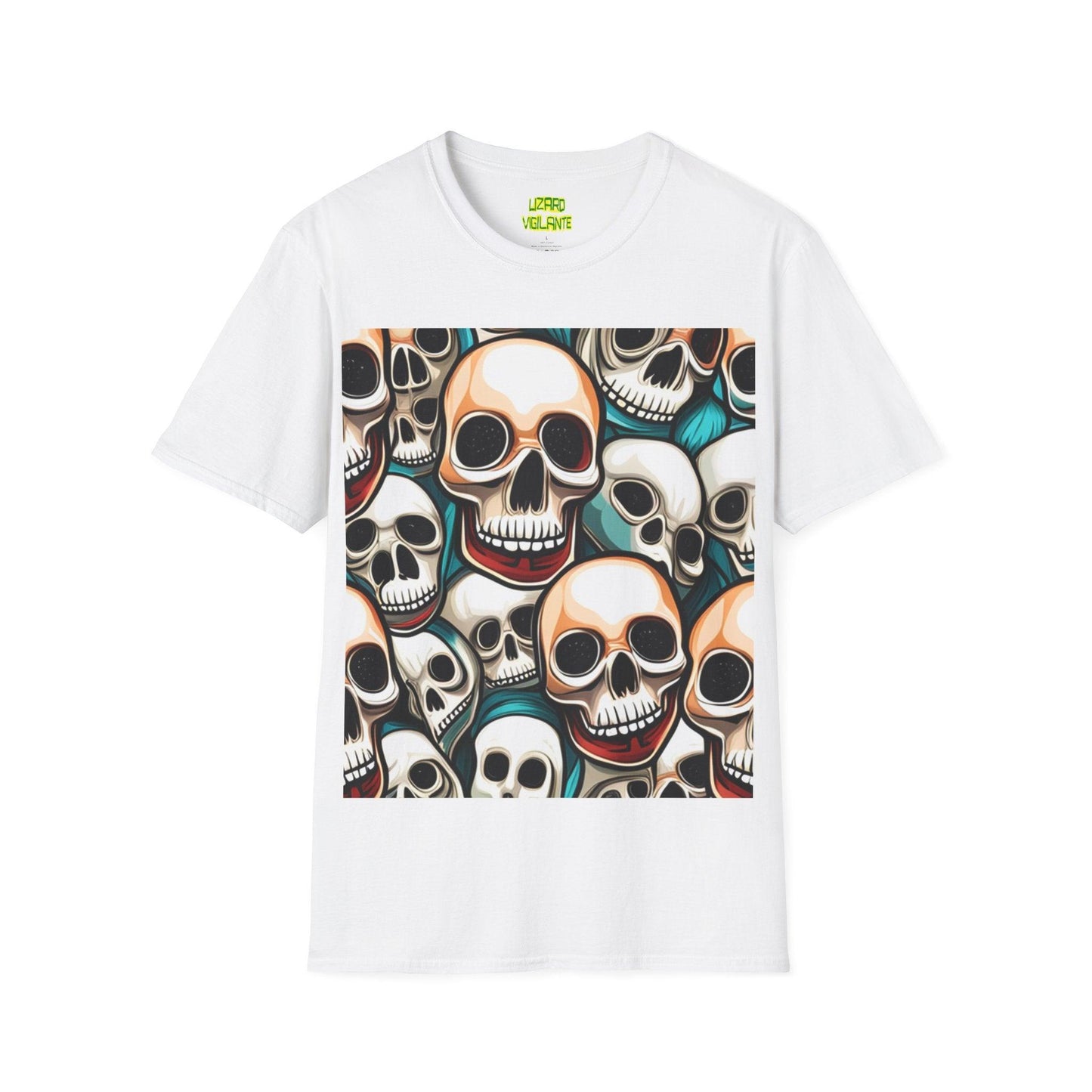 Shiny Happy Skulls Unisex Softstyle T-Shirt - Lizard Vigilante