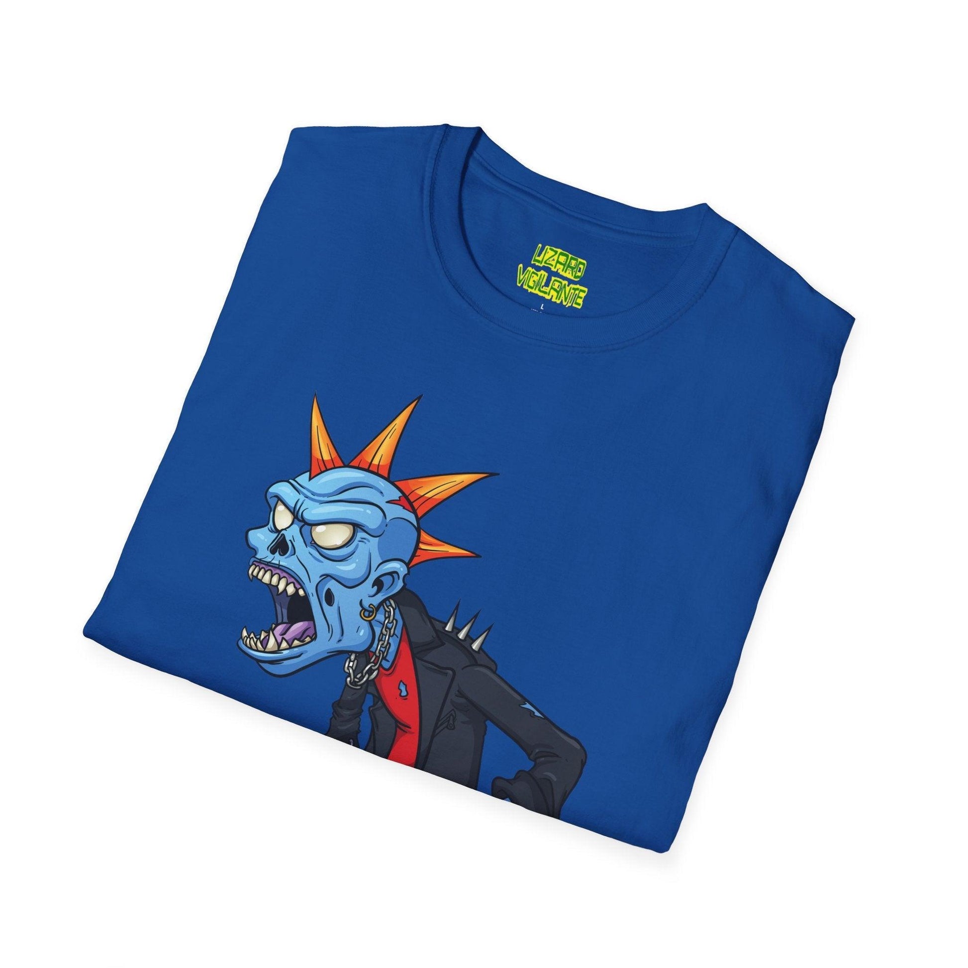 Punk Zombie Unisex Softstyle T-Shirt - Lizard Vigilante