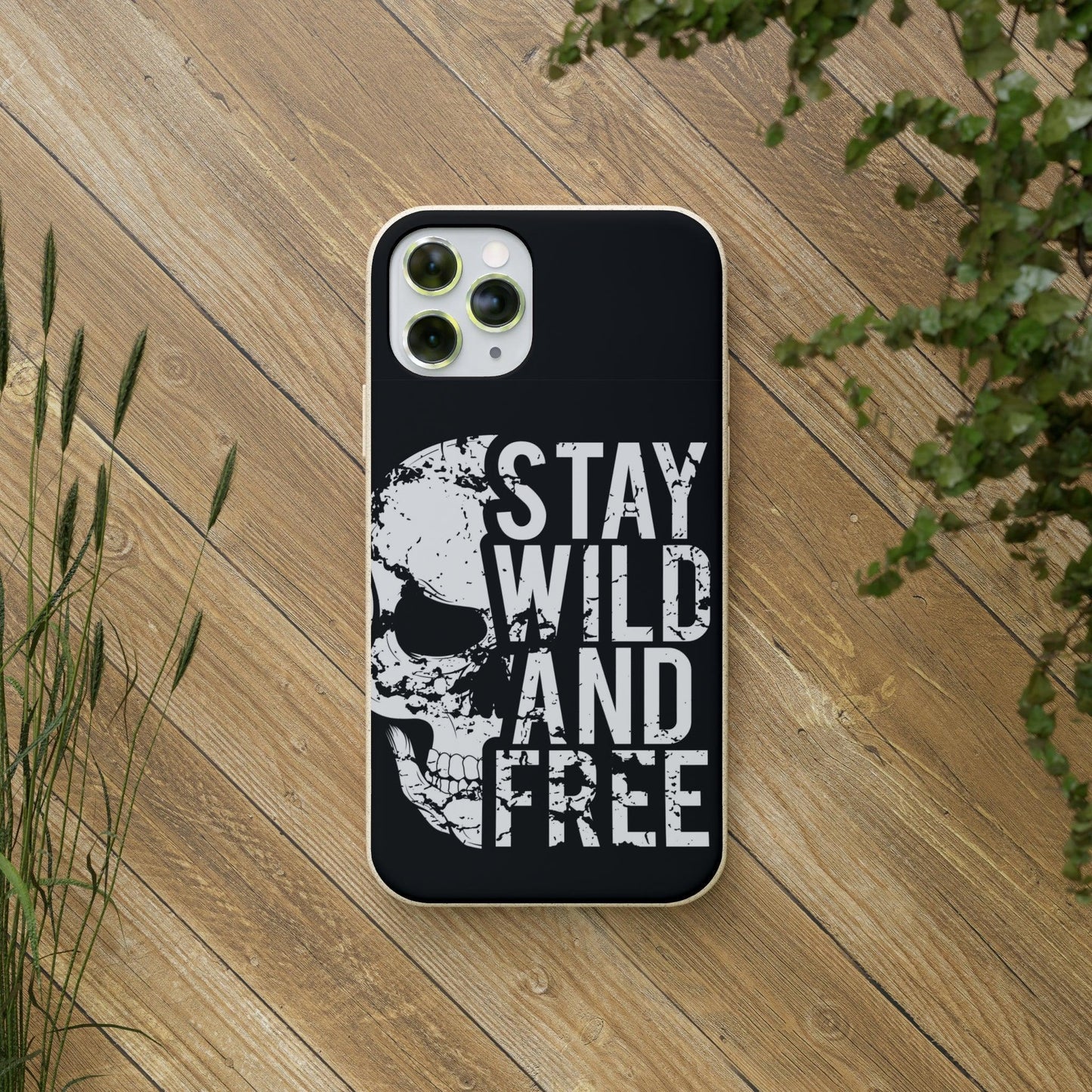 Stay Wild And Free Skull Biodegradable Cases - Lizard Vigilante