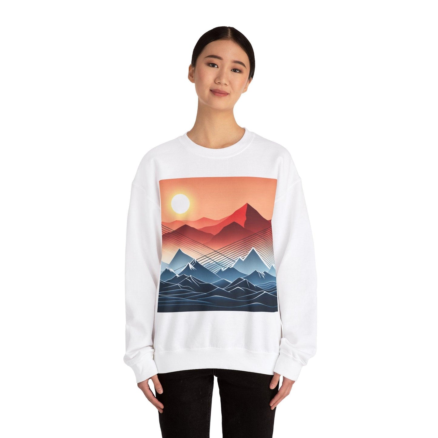 Mountain Line Art Unisex Heavy Blend™ Crewneck Sweatshirt - Lizard Vigilante