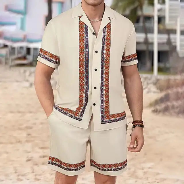 Fashion 3D Digital Printing Hawaiian Vacation Shirt Shorts
