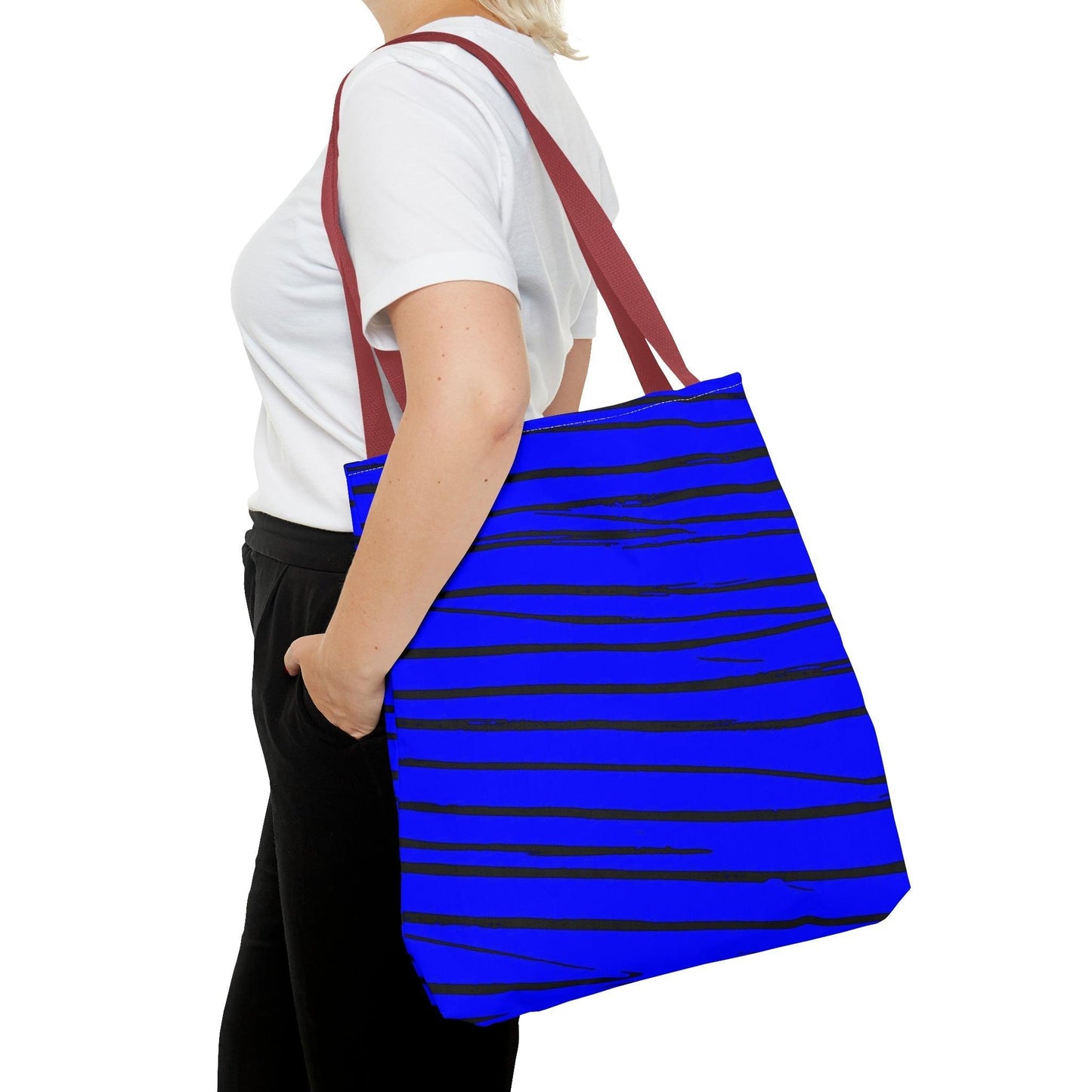 Black & Blue Strips Tote Bag - Lizard Vigilante