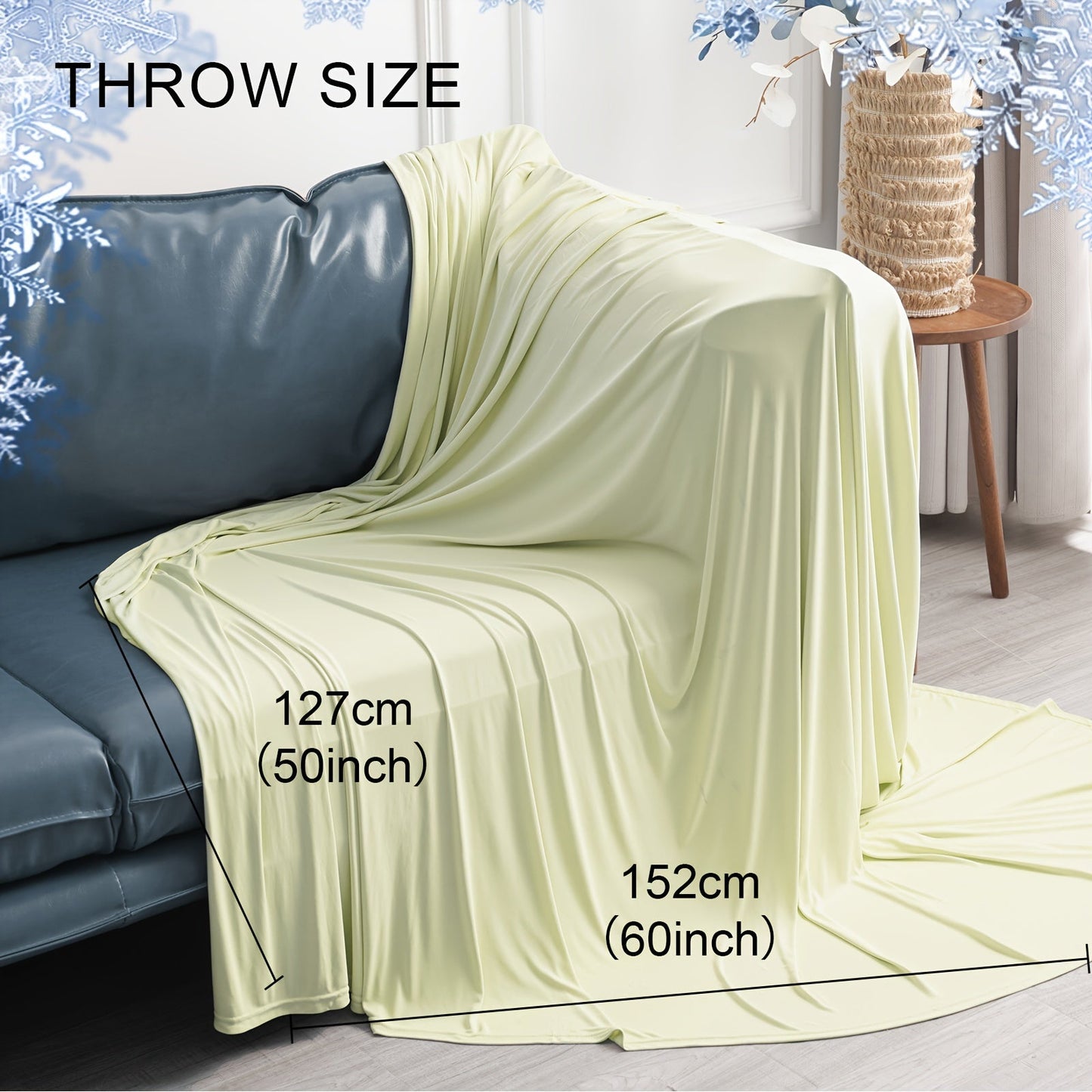 Cooling Blanket For Hot Sleepers - Soft, Breathable, Lightweight, Portable Silky Durable Single Layer Throw With Reversible Design, Ideal For Home Office Travel Car, Summer Use, Machine Washable - 1Pc