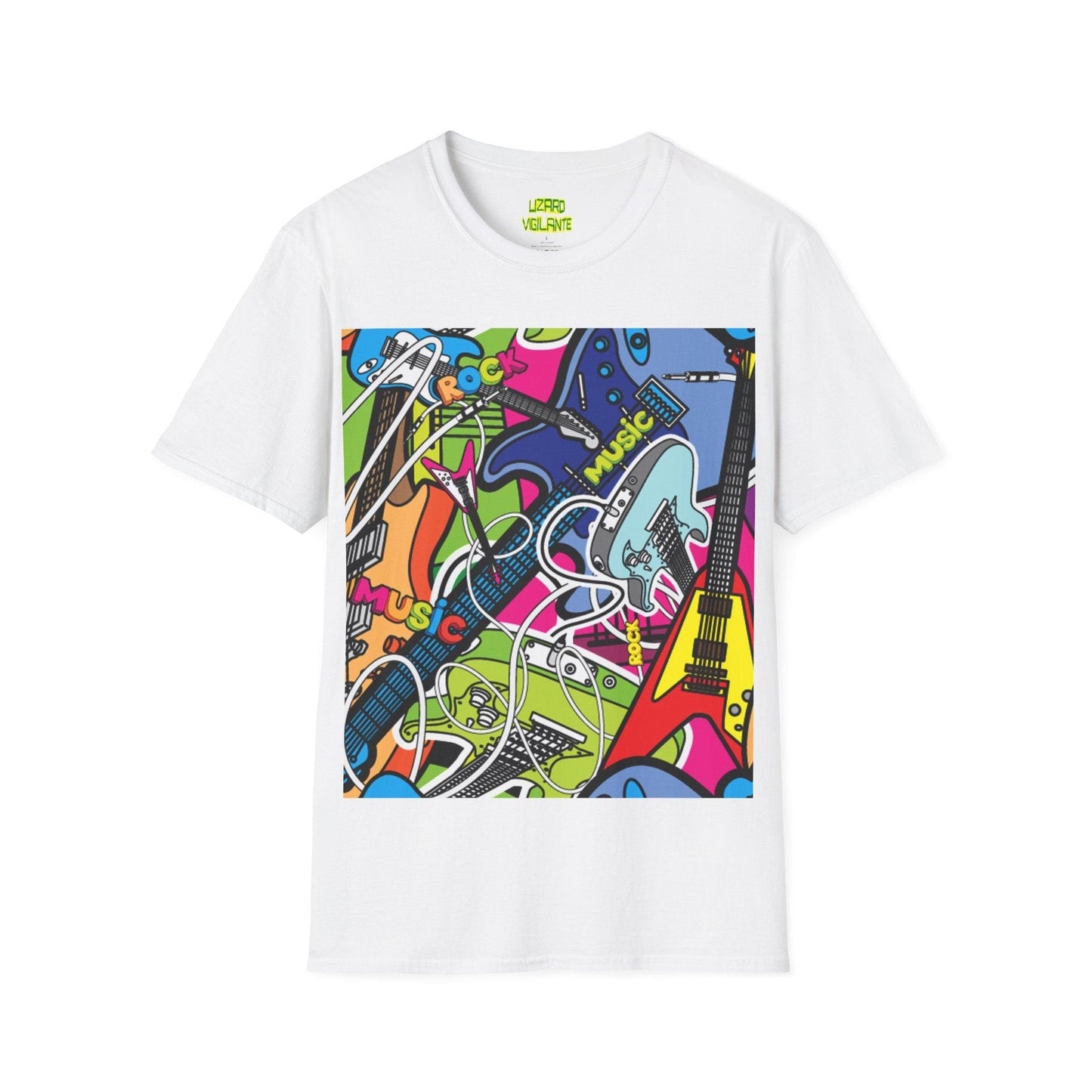 Rock Guitars Collage' Unisex Softstyle T-Shirt - Lizard Vigilante