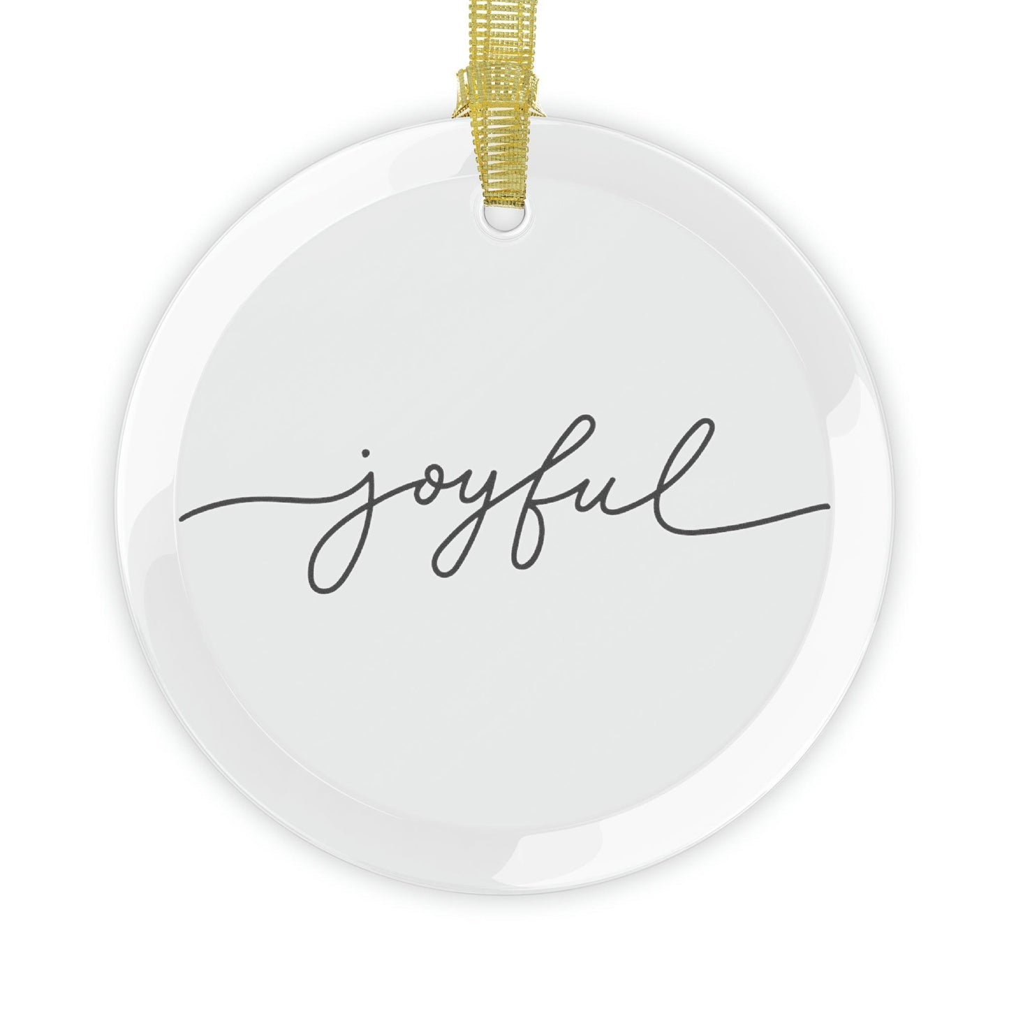 Joyful Script Glass Ornaments - Lizard Vigilante