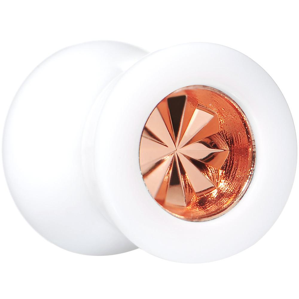 White Acrylic Pink Flashy Tire Rim Saddle Plug 2G to 20mm