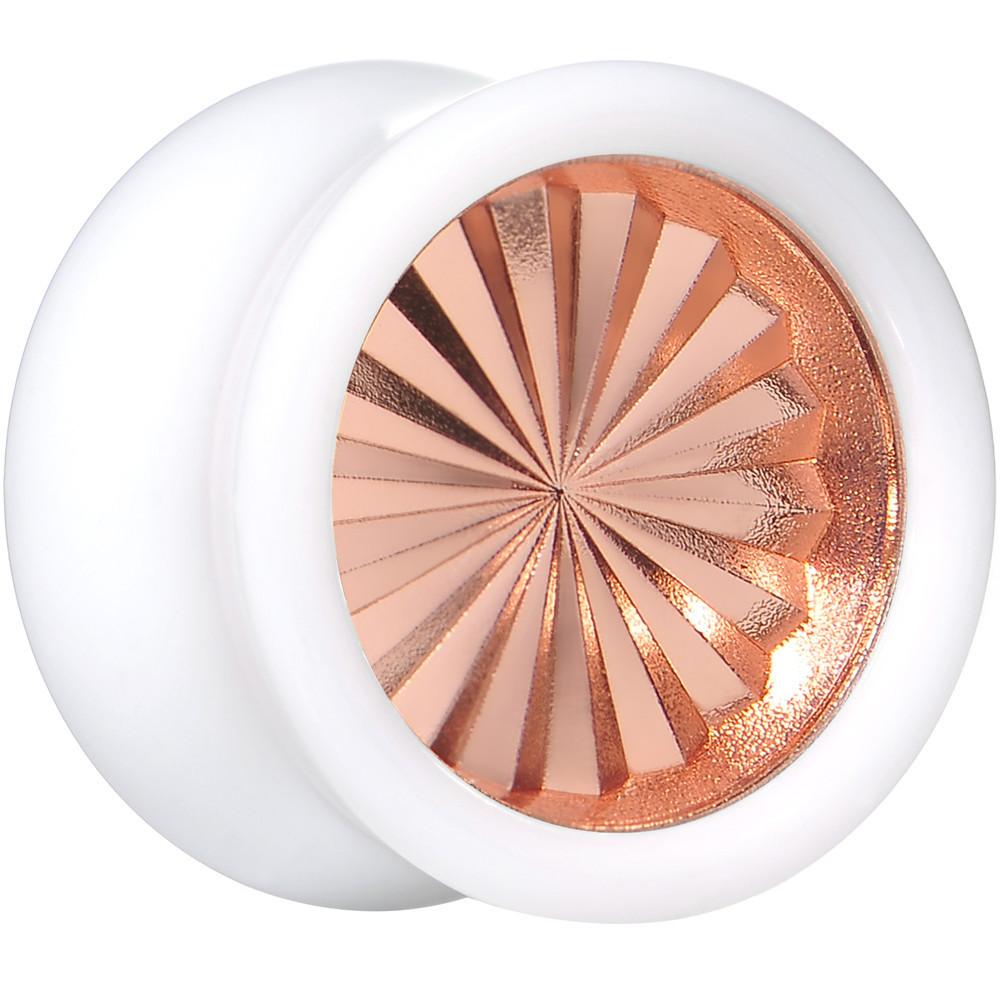 White Acrylic Pink Flashy Tire Rim Saddle Plug 2G to 20mm